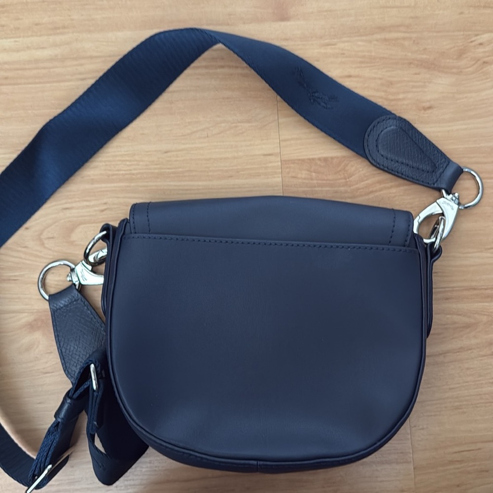 Blue longchamp leather small saddle cavalcade crossbody bag- preloved - Picture 4 of 7